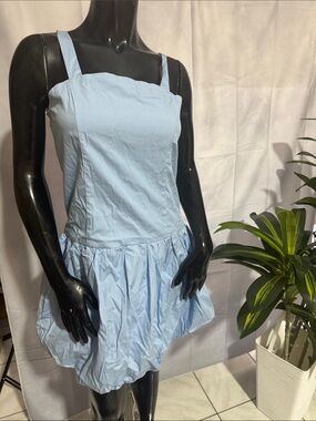 art class Light Blue Bubble Hem Sundress